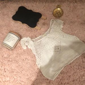 Crochet knit white top from forever 21!